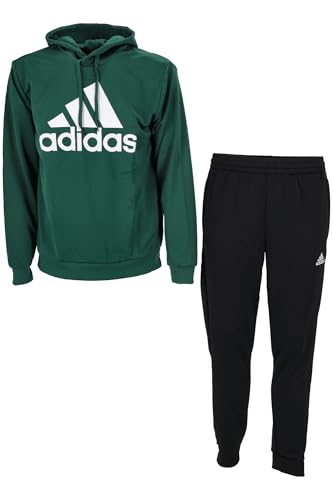 adidas Men's Sportswear French Terry Hooded Track Suit Trainingsanzug, Collegiate Green, L