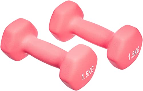 Amazon Basics Neopren Hanteln Gewichte,3.0 Pink, 2er-Set, 2 x 1.5 kg