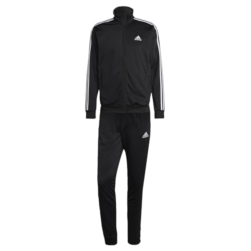 adidas Herren Basic 3-Stripes Tricot Track Suit, Black, M