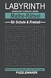 Labyrinth Mathe-Rätsel für Schule und Freizeit: Rätselbuch für Denksportler und Gehirnjogger: 100 Irrgärten mit Lösungen. Schwierigkeitsgrad: schwer