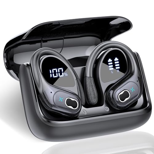 Aptkdoe Bluetooth Kopfhörer Sport, Kopfhörer Kabellos Bluetooth 5.3 mit ENC Mikrofon, 75 Stunden HiFi Stereo Bluetooth Kopfhörer In Ear, IPX7 wasserdichte Ohrhörer mit Ohrhaken für iOS Android