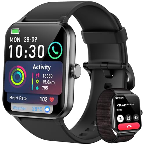 Blackview Smartwatch Herren Damen mit Telefonfunktion(Anrufe tätigen/empfangen)/Message Reminder, Sportuhr mit 100+Sportmodi, Fitnessuhr,Puls-Schlaf-Monitor, Schrittzähler, Smart Watch für Android iOS