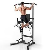 Dskeuzeew Power Tower Dip Station Klimmzugstange Freistehend multifunktionale Kraftstation Kraftturm Trainingsgerät für Zuhause Pull Up station höhenverstellbar von 159-233cm