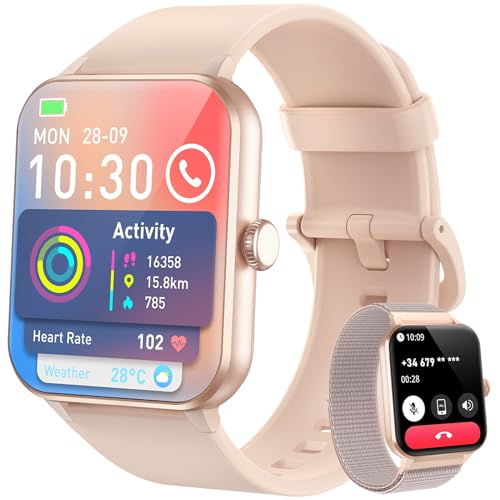 Blackview Smartwatch Damen Herren mit Telefonfunktion(Anrufe tätigen/empfangen)/Message Reminder, Sportuhr mit 100+Sportmodi, Fitnessuhr,Puls-Schlaf-Monitor, Schrittzähler, Smart Watch für Android iOS